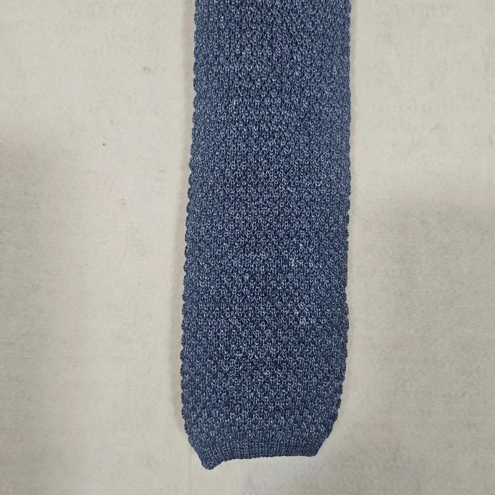 NWT Ted Baker London Men's Blue Silk Linen Blend Necktie Luxury Designer Tie 54
